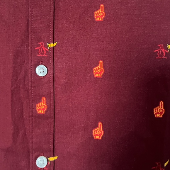 NWT Original Penguin Button Down Slim Fit Cabernet Sport Shirt Long Sleeve Sz L - Picture 10 of 16
